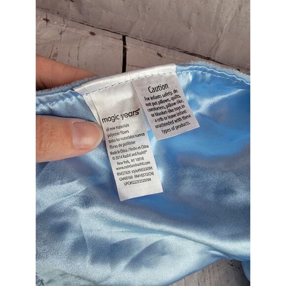 2014 Monkey Lovey Baby Magic Years Blanket I Love Mommy Blue Satin Plush Rattle - Picture 4 of 7